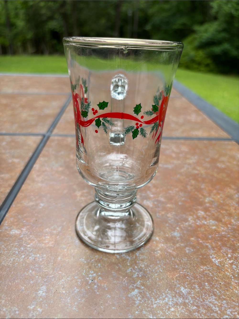Vintage Libbey Glass Company Pedestal Footed Glass Pattern Is "Irish Mug" - Picture 4 of 8
